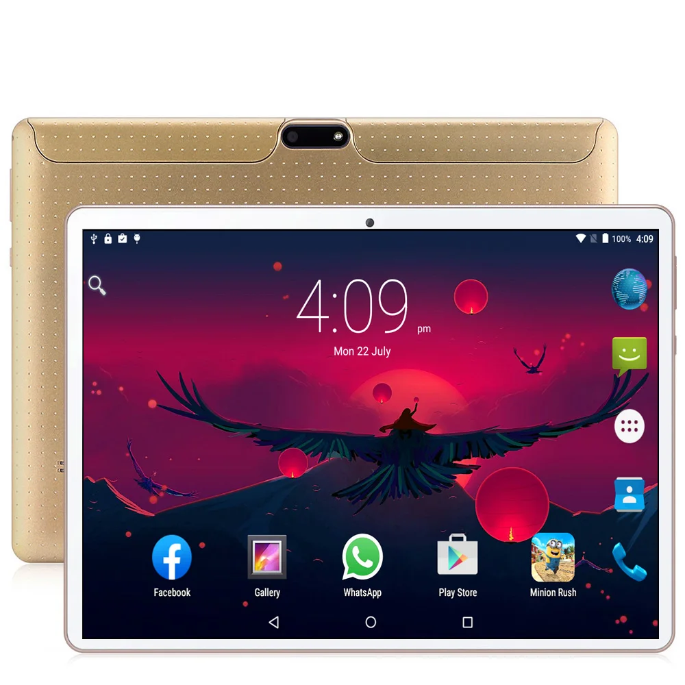 New system 10.1 in Tablet PC Android 7.0 3G/4G Phone Call Cota Core 4GB RAM 64GB ROM Wi-Fi Bluetoot