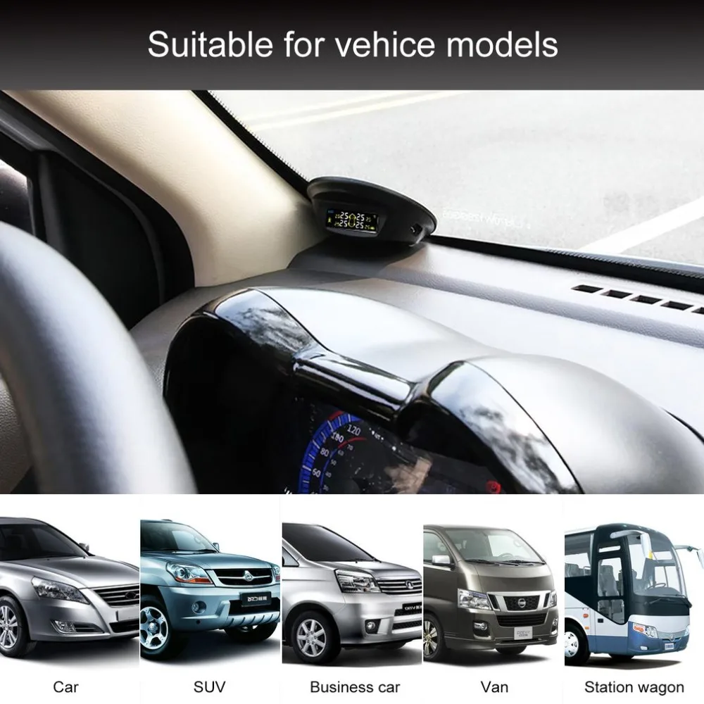 Новая сенсорная Беспроводная система контроля давления в шинах TPMS с 4 внешними датчиками, Аудио Сигнализация, измерительное давление/температура
