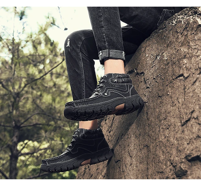 Новинка; модная мужская кожаная обувь; зимняя мужская повседневная обувь из натуральной кожи на шнуровке; мужские водонепроницаемые кроссовки; ; Цвет черный, коричневый
