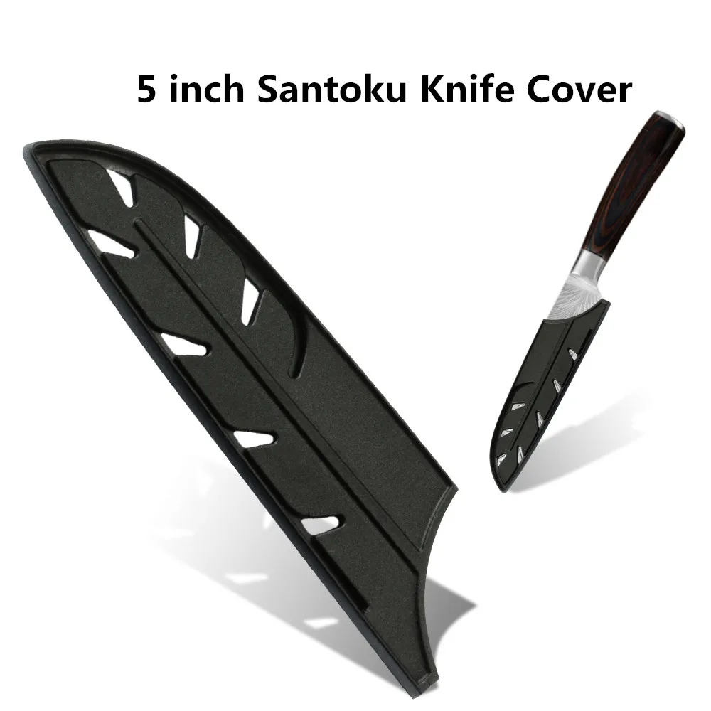 Чехлы для ножей универсальный нож из дамасской стали Sheathe Edge Guards BPA-Free нежный на защитные кухонные лезвия для ножей - Цвет: Small Santoku Cover