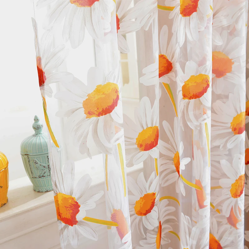 

Finished Tulle Floral Window Curtains Burnout Sheer Curtains For Living Room Bedroom Voile Panel Curtain Kitchen Fabric Drapes