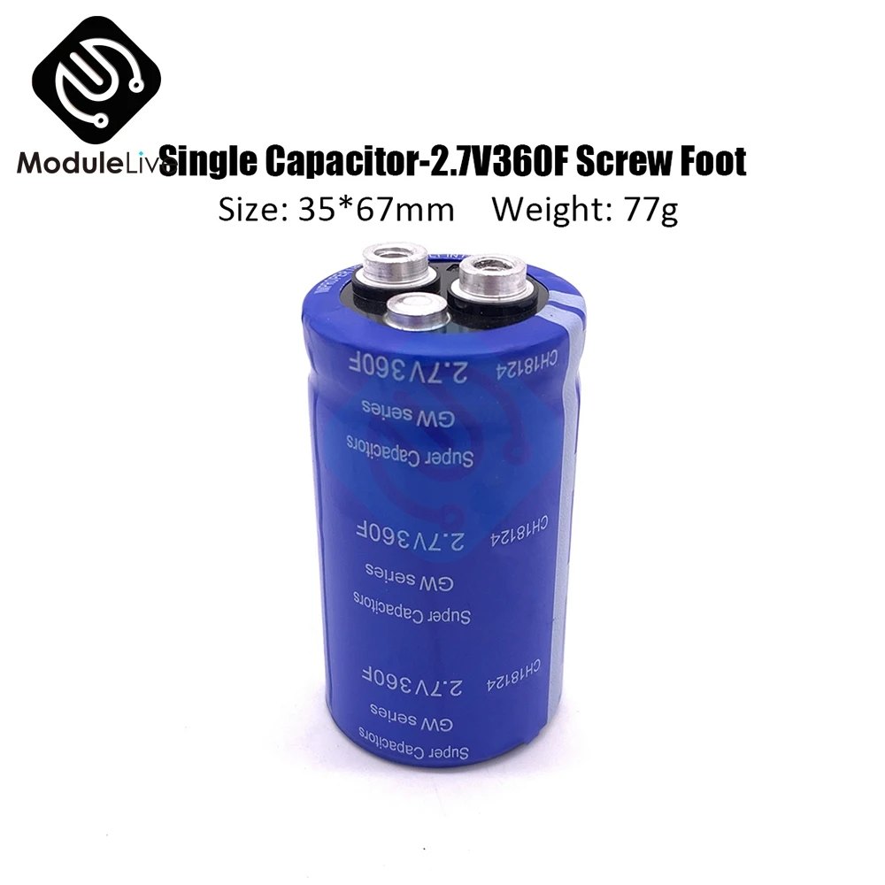 Diymore сверх яркий конденсатор 2,7 V 360F 35*67mm высокочастотный низкий ESR винт ноги 35x67mm