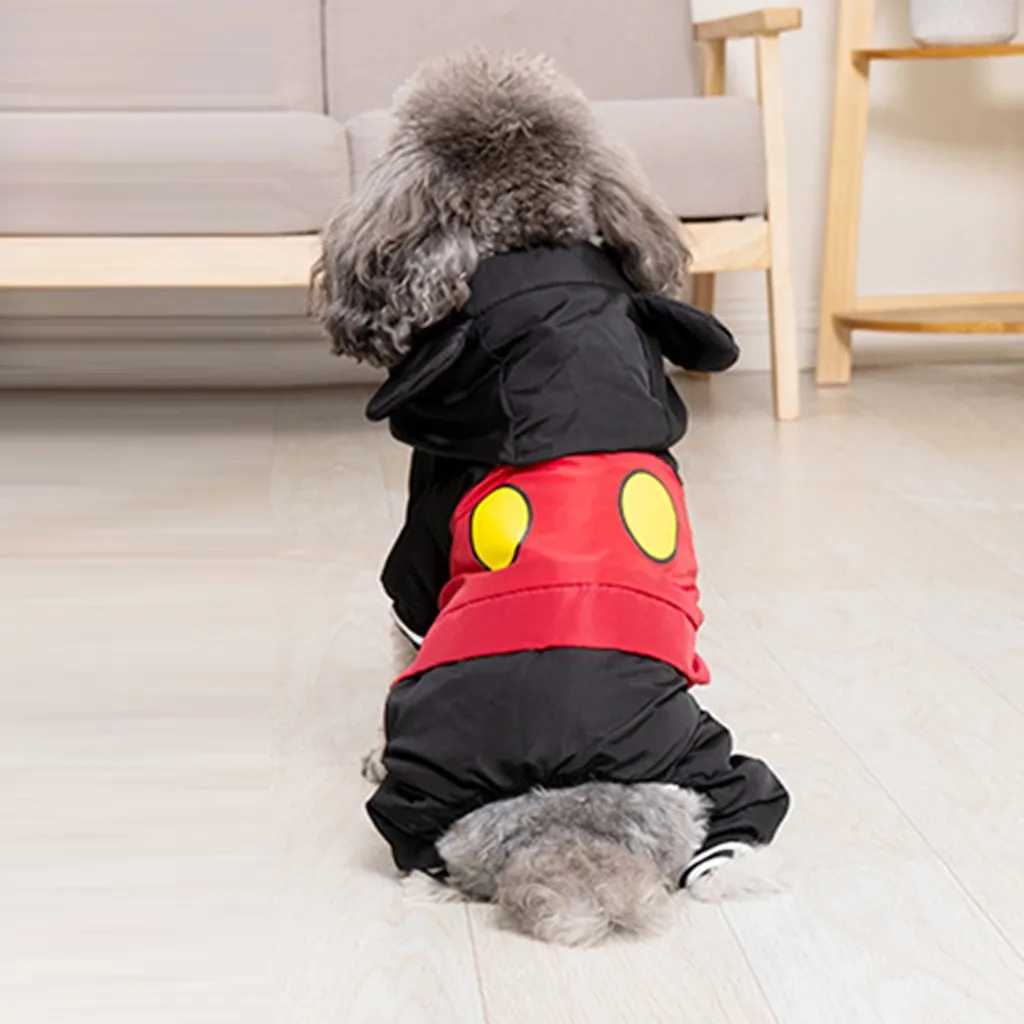 Pet dog Cloth winter Solid Color Stitching print hooded clothes long sleeve top Winter Warm Pet Dog Jacket Coat Puppy Christmas
