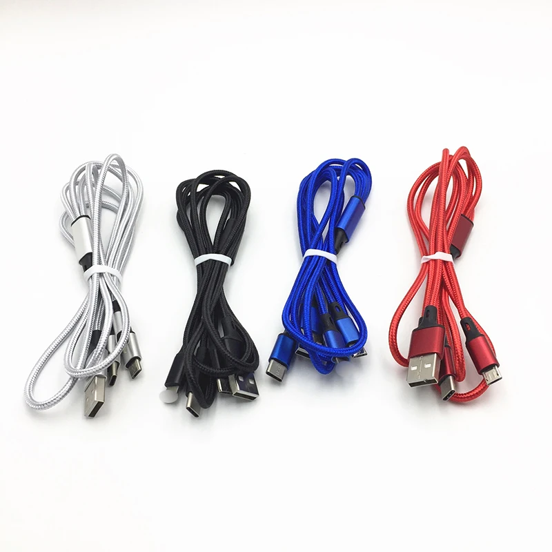 3 в 1 USB кабель 3A для мобильного телефона Micro usb type C кабель зарядного устройства для iPhone Xiaomi samsung зарядный кабель type C шнур зарядного устройства