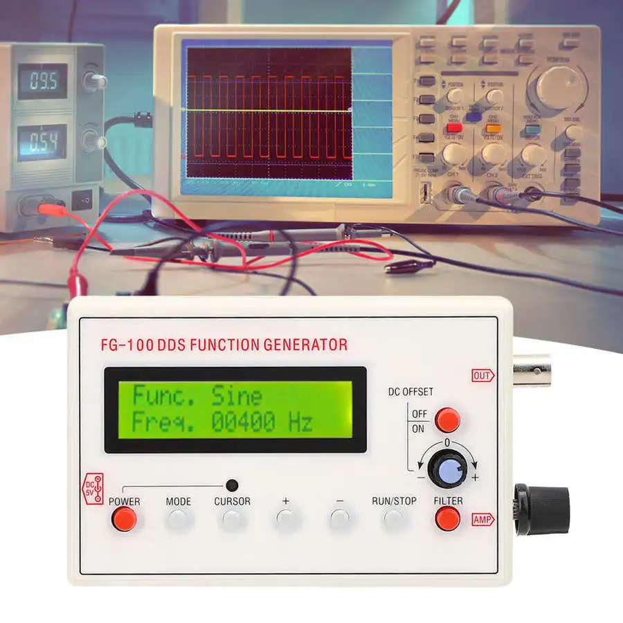 

DDS Function Generator Frequency Signal Waveform Amplifier LCD Screen 1HZ-500KHZ Function Generator