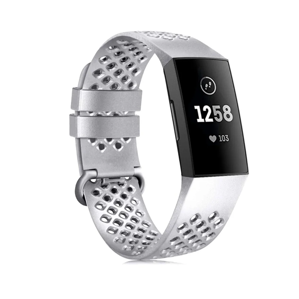 Breathable Bands For Fitbit Charge 4 Smart Watch Bracelet Soft TPU Wrist Band Watch Strap For Fitbit Charge 3 SE Small Large