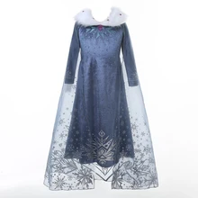 Новое Брендовое платье Эльзы; вечерние платья для девочек; одежда для костюмированной вечеринки для девочек; платье принцессы Анны, Снежной королевы с принтом на День рождения; Детский костюм