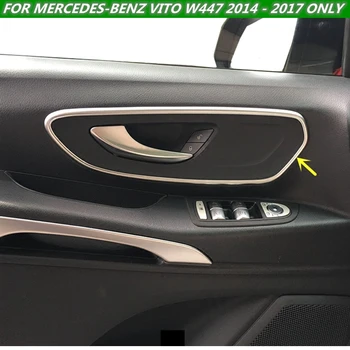 

2PCS Accessories For Mercedes-Benz Vito W447 2014 2015 2016 2017 2018 Car Door Pull Doorknob Handle Bowl Molding Cover Kit Trim
