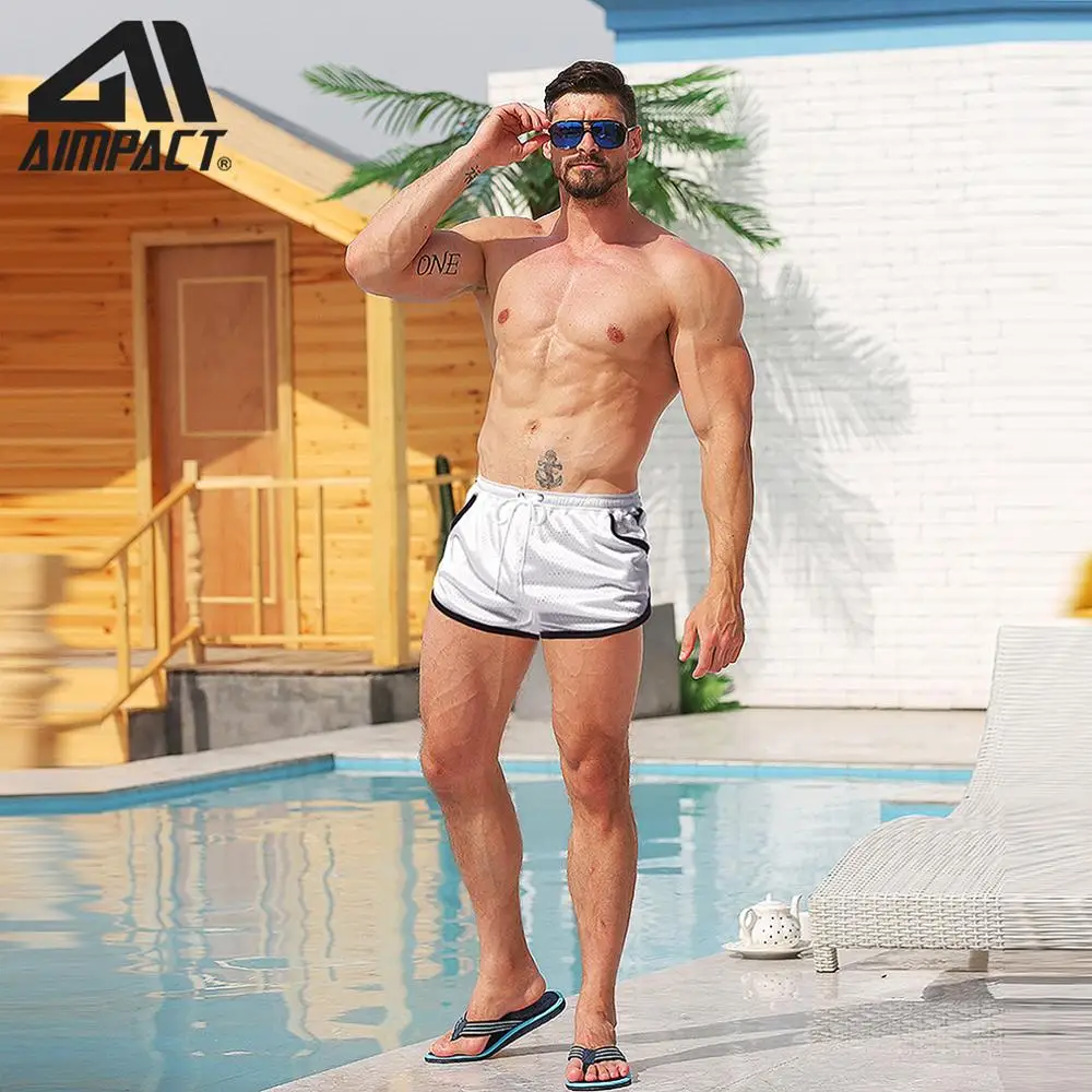 AIMPACT Athletic 3 Inch Workout Gym Booty Swimwear Shorts Sexy for Men Marathon Running Sleepwear 3