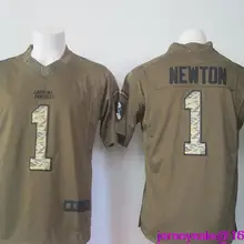 Мужская футболка Carolina s 1 Cam Newton вышитый логотип Green Salute To service Limited 59 Luke Kuechly