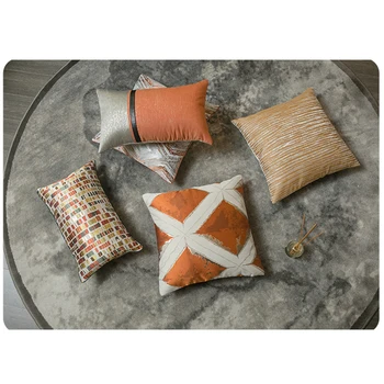 

Sofa Decorative Cushion High Precision Jacquard Orange Pillow Covers Decorative Pillowcases Cushion Cover Luxury Home Decor