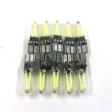 10 шт. Led W5W T10 cob стеклянный автомобильный светильник, светодиодная лампа для чтения, автомобильная парковочная лампа, автомобильная лампа для чтения, купольная лампа постоянного тока 12 В