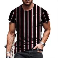 T Shirt Men Striped Fashion Mens Summer T-shirts 4XL Male Oversized Tee Shirt Print Funny Casual t Shirt for Man Casual 2022