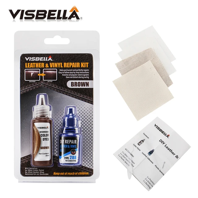 $7.96 Visbella Liquid Leather Vinyl Repair Kit Restorer Auto Car Seat Sofa Holes Scratch Cracks Rips Cleaner Brown Skin Hand Tool
