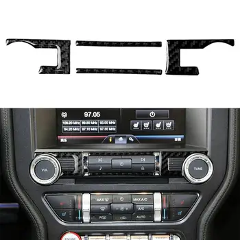 

Fit For Ford Mustang 2015-2017 Car Accessories Audio Button Decoration Sticker Carbon Fiber Interior Car Styling 4Pcs