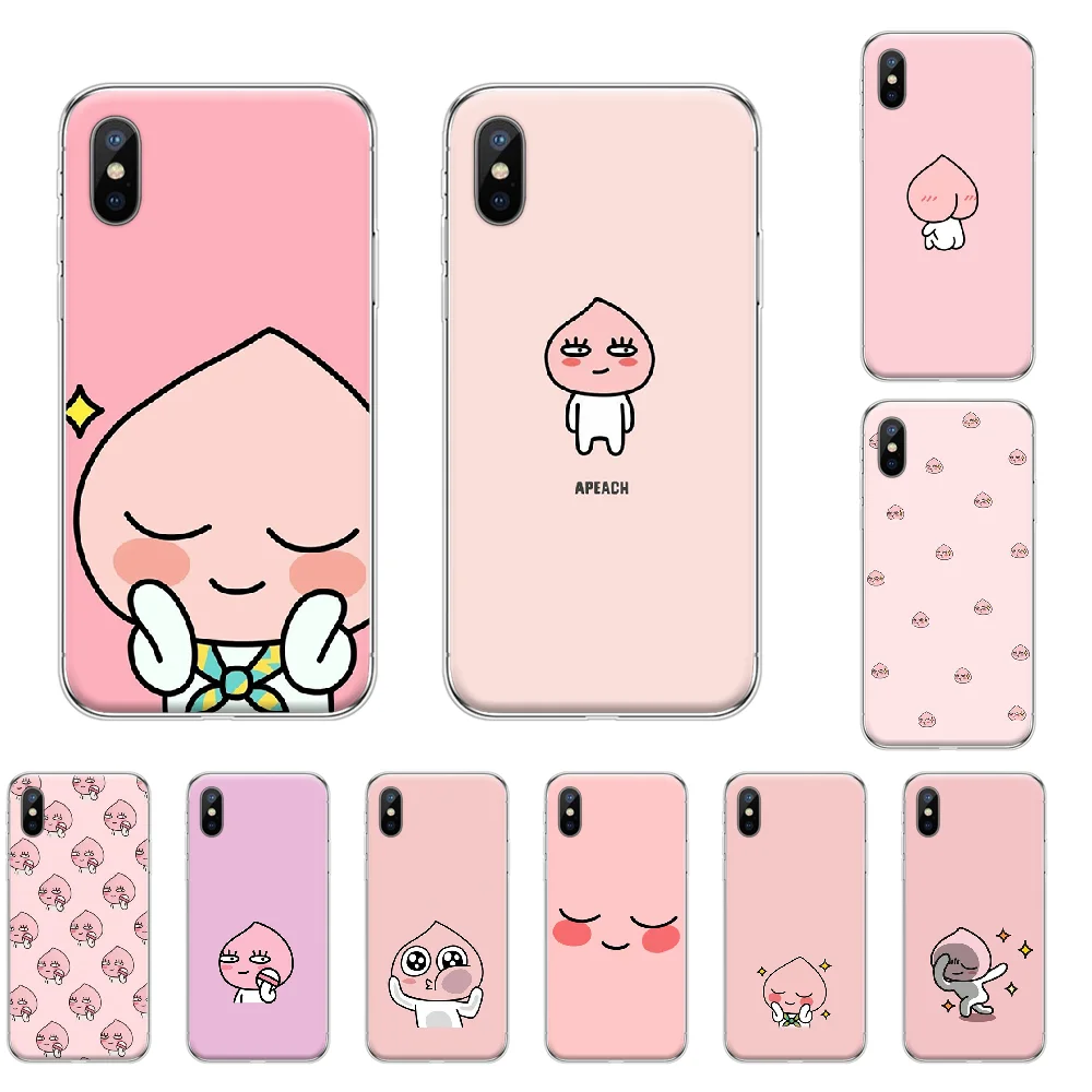 Apeach kakao TPU черный чехол для телефона Корпус iphone 4 4S 5 5S SE 5C 6 6S 7 8 plus X XS XR 11 PRO