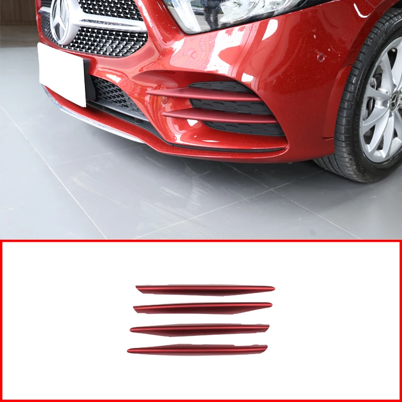 

Chrome For Mercedes Benz A Class W177 A180 A200 2019 Car Front Fog Lamp Strips Trim Cover Sticker Air Intake Grille Slats Trim