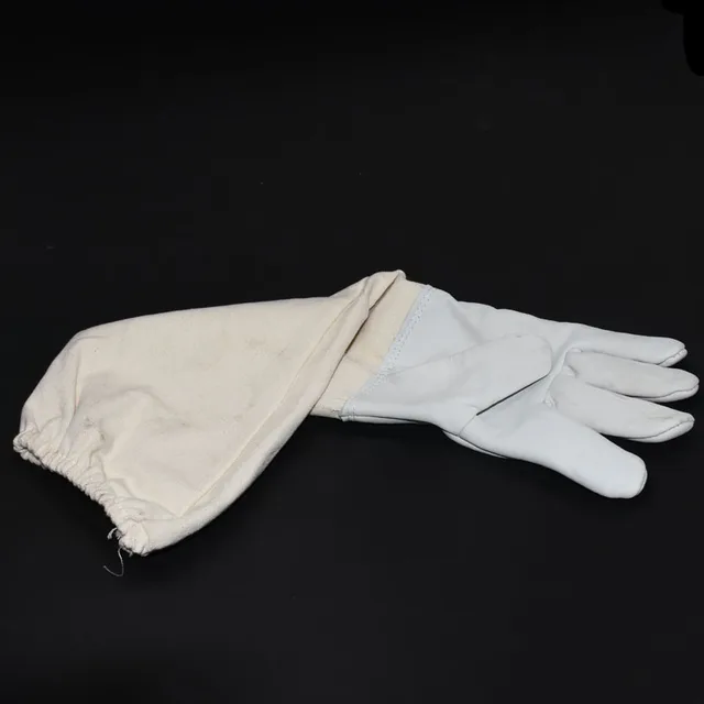 1Set Méhészeti Kesztyűbőr + Lélegző Anyag Méheszközök Univerzális Modell Vászon Kesztyű Eszközök - Image 4