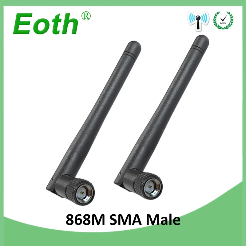 EOTH 868MHz 915MHz antenna 2pcs 3dbi SMA Male Connector GSM 868 915 MHz antena LoRa antenna Lorawan antenne watermeter Emeter