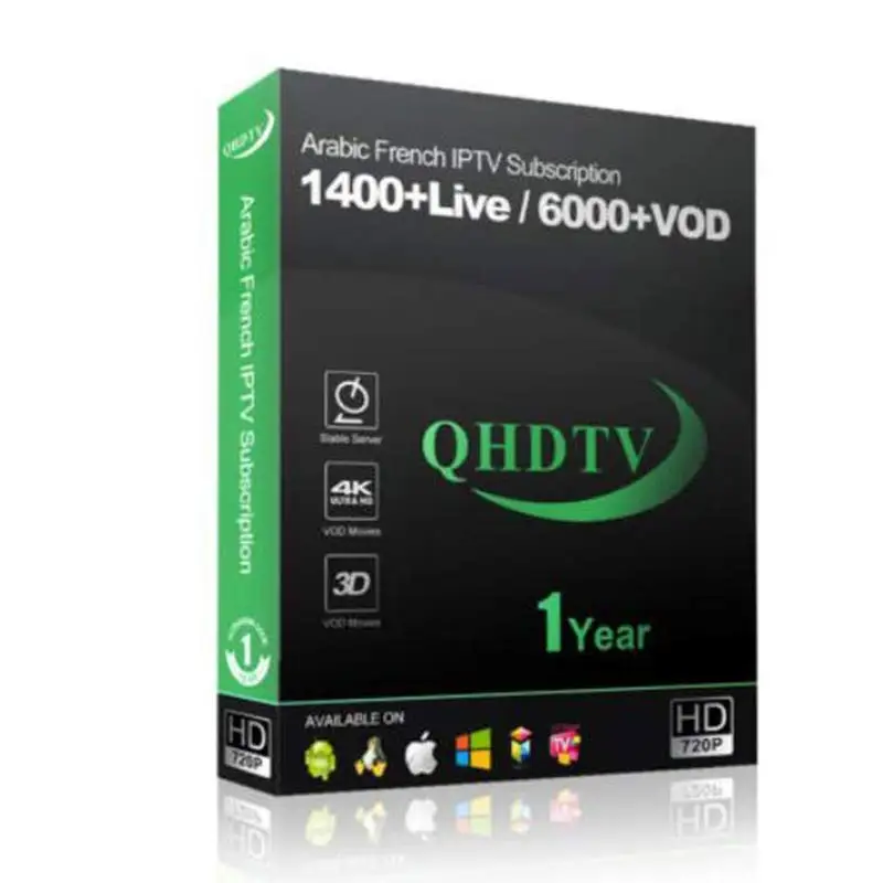 

QHDTV TV Box Plus Channels 1400+ Live/6000+ VOD 1 Year With Best Arabic and France TV Box Subscription Activation Code