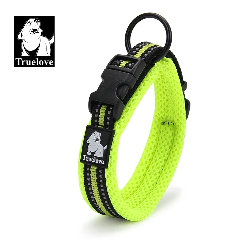 

TRUE LOVE Dog Collar Reflective Padded Comfort Cushion 3M Reflective High Grade Nylon Webbing No Choke Basic Collars Perfect