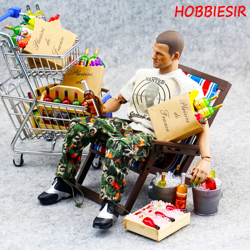 

1/6 Scale Women Supermarket Paper Bag Vegetable Bottle Miniature Model for 12"Action Figure Scene Accessories for Fan Collection