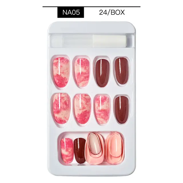 Fake Nails Marble Acryl Nagel Tips Fashion Stiletto False Nails Pointed Sharp Black Pink Artificial False Nails False Nails Aliexpress