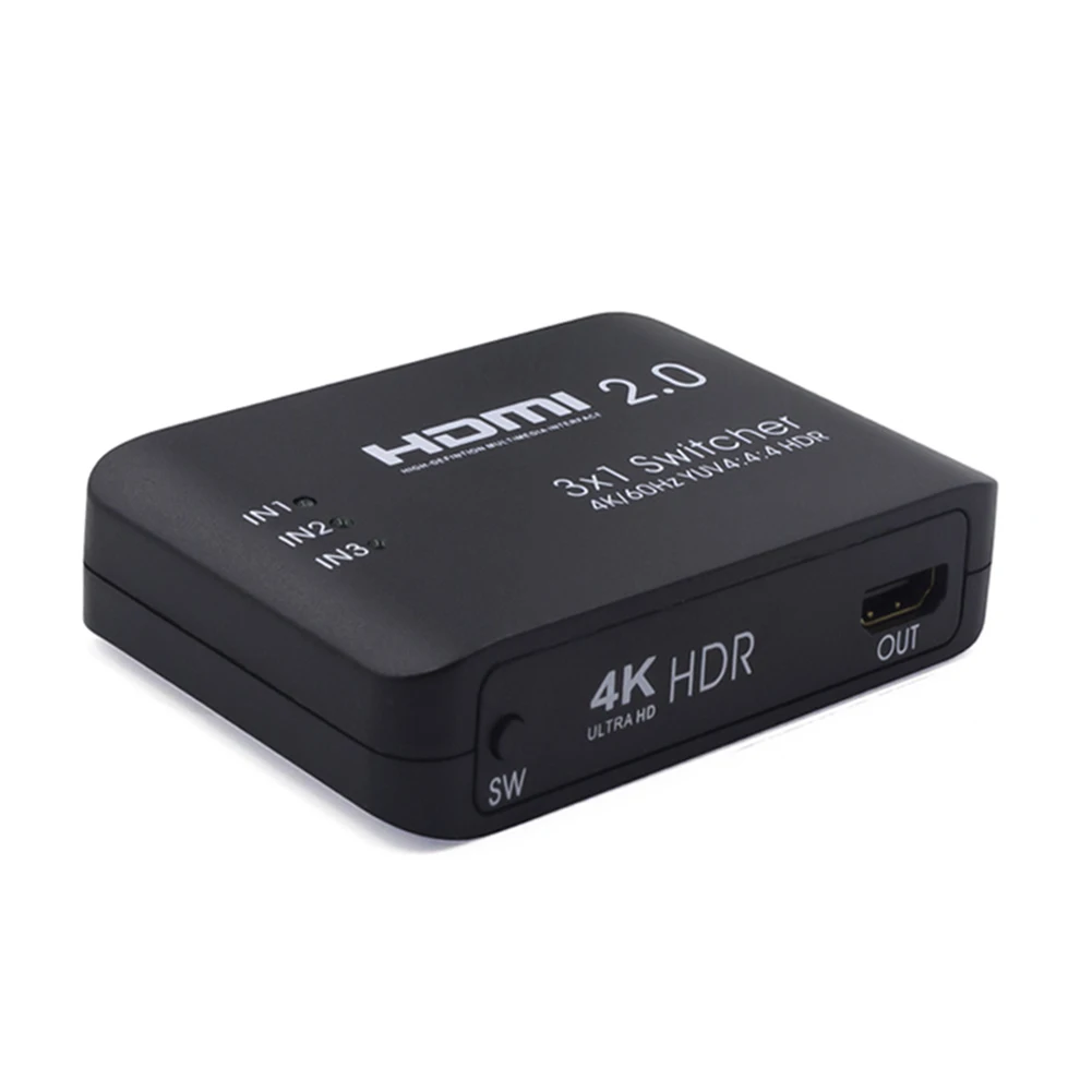 HDMI коммутатор 3 порта 3x1 HDMI коммутатор 3 в 1 выход Поддержка HD tv 4K2K 3D с питанием HDMI 2,0 Переключатель концентратор коробка для HD tv DVD проектор