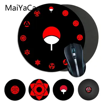 

Maiyaca Naruto Itachi Uchiha logo DIY Design Pattern Game Round Mousepad gaming Mouse pad Rug For Laptop Notebook gamer desk pad