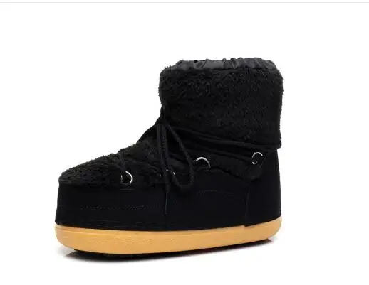 De niños de cuero genuino botas de nieve de invierno de 2019 niñas de lentejuelas zapatos de algodón chico Barco de bebé de terciopelo de algodón cálido botas - 4