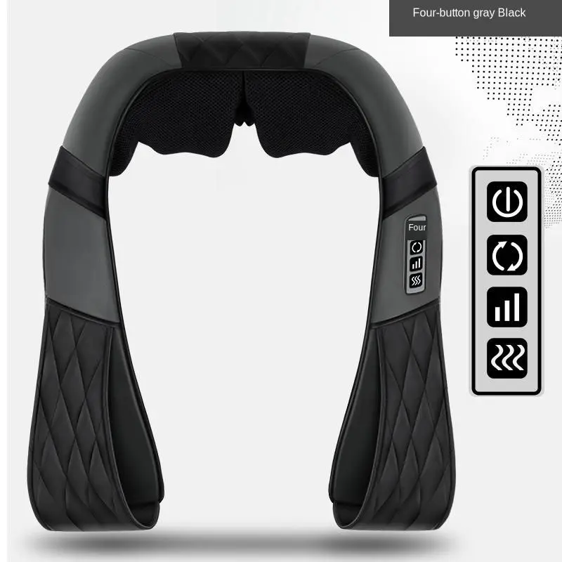 

Massage Shawl Shoulder Neck Cervical Massager Forward And Reverse Kneading Hammering Finger Pressure Heating Hot Compress Relax