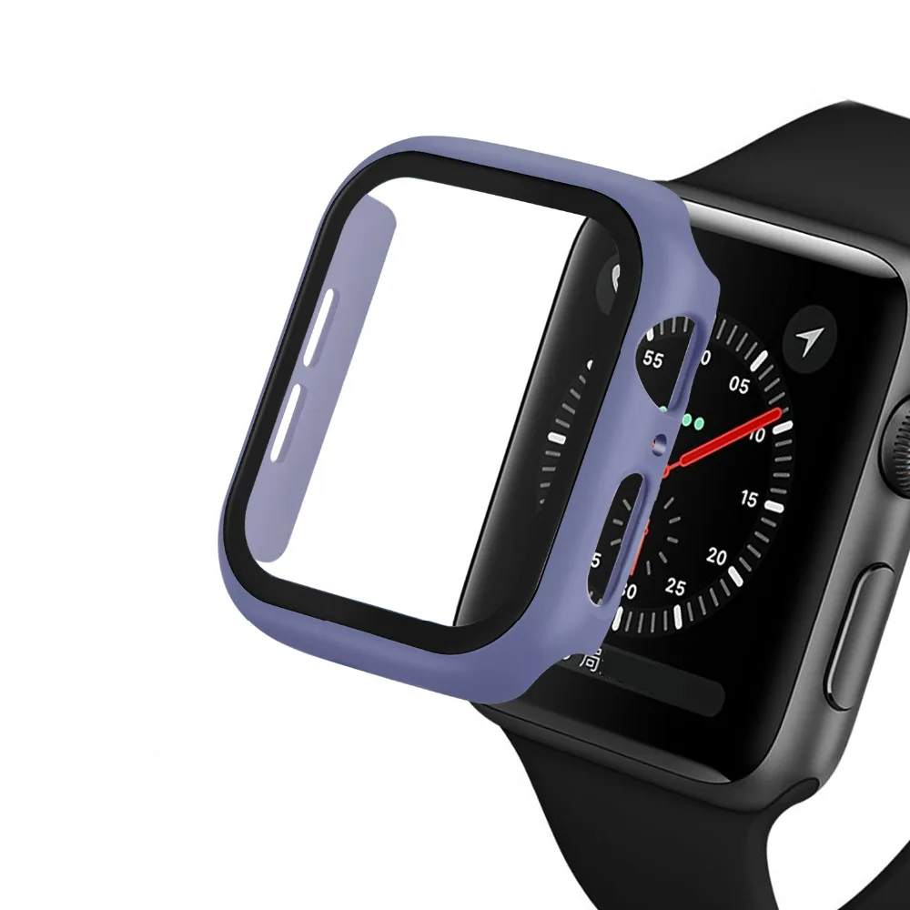PC матовый жесткий чехол 360 Полный Экран протектор бампер рамка для Apple watch, версии 5/4/3/2/1 защитная пленка из закаленного стекла с пленка для наручных часов iwatch, 4/5