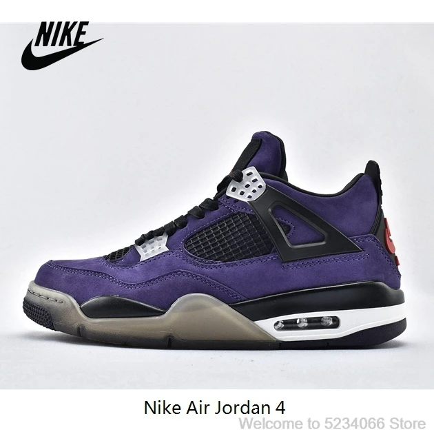 Оригинальные дышащие мужские баскетбольные кроссовки Nike Air Jordan 4 AJ4 Rasta спортивные