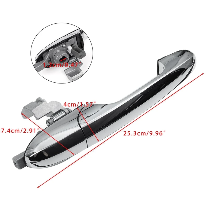 Внешняя хромированная наружная дверная ручка для Fiat 500 2012- 735592024(правая пассажирская Боковая ручка