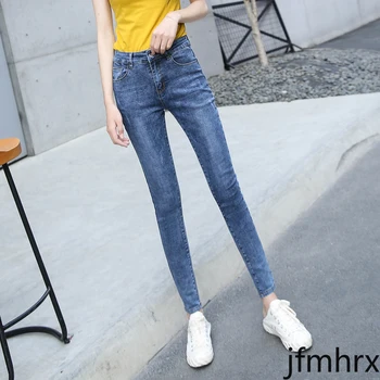 

2020 Spring Autumn New Pencil Jeans Female Slim Retro Korean Version Was Thin Hong Kong Style Summer Trousers Jfmhrx Jeans Woman