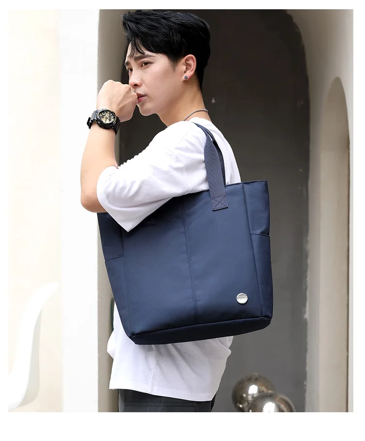 Brand Waterproof Man Briefcase bag Large nylon shoulder husband New big size men's business black blue grey Men handbag |