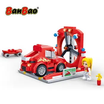 

BanBao Wind Tunnel Test Pull Back Car Racing Vehicle Bricks Educational Building Blocks For Kids Children Model Toys 8631