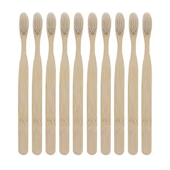 

10PCS Environmentally Wood　Bamboo ToothBrush Bamboo Fibre Wooden Handle Tooth brush Whitening Transparent