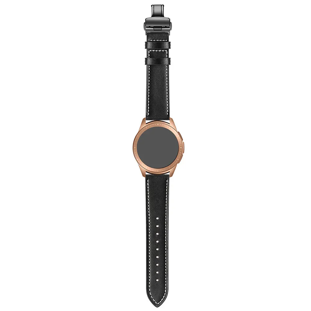 Универсальный ремешок для часов 20 мм 22 мм для samsung gear S2 S3 ремешок для часов из натуральной кожи классический дизайнерский ремень с застежкой-бабочкой
