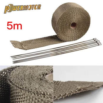 

Motorcycle Exhaust Pipe Exhaust Tape Wrap Roll Fiberglass Heat Shield Thermal Protection+ 6 Ties Kit Exhaust Pipe Insulat