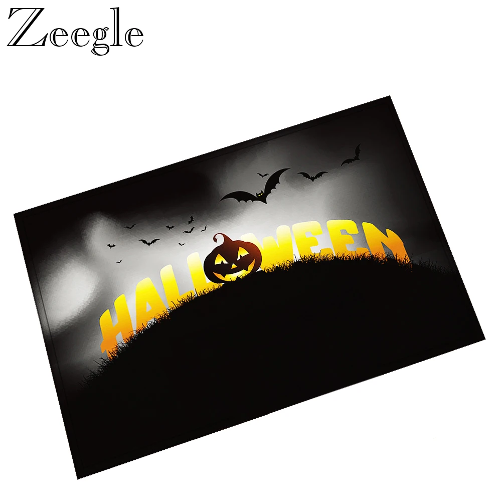 

Zeegle Halloween Floor Mat Doormat Anti-slip Hallway Carpet Living Room Rug Absorbent Bathroom Carpet Kitchen Rug Soft Foot Mat