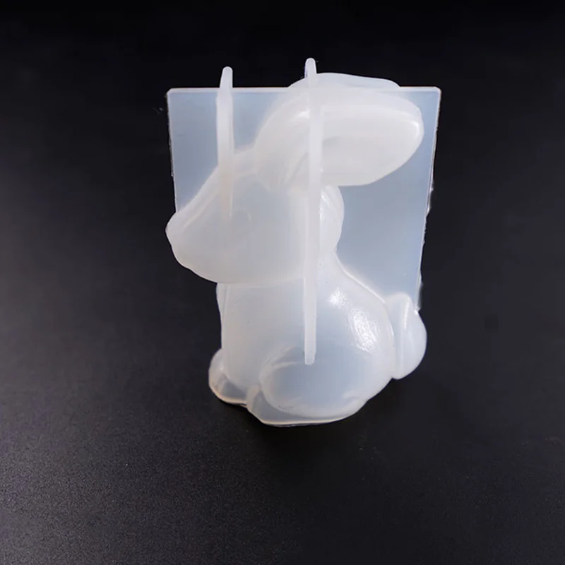 3D зеркало-кулон с изображением кролика силиконовая форма DIY Смола, штукатурка, подсвечник, мыло, брелок, цепочка для мобильного телефона и другие аксессуары