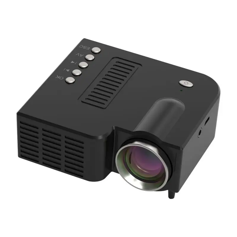 Черный USB tf-карта светодиодный домашний HD 1080P портативный проектор детский проектор с перезаряжаемой батареей