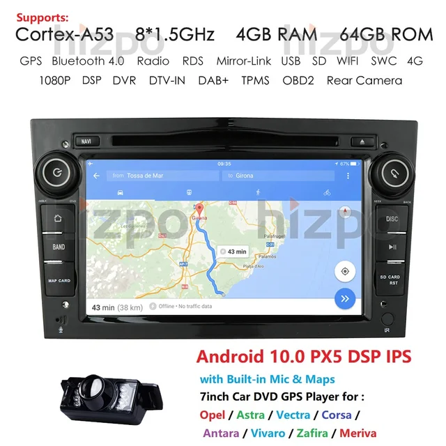 $US $224.25  Android10.0 4G+64G 8core IPS screen DSP 2 DIN Car GPS For opel Vauxhall Astra H G J Vectra Antara Z