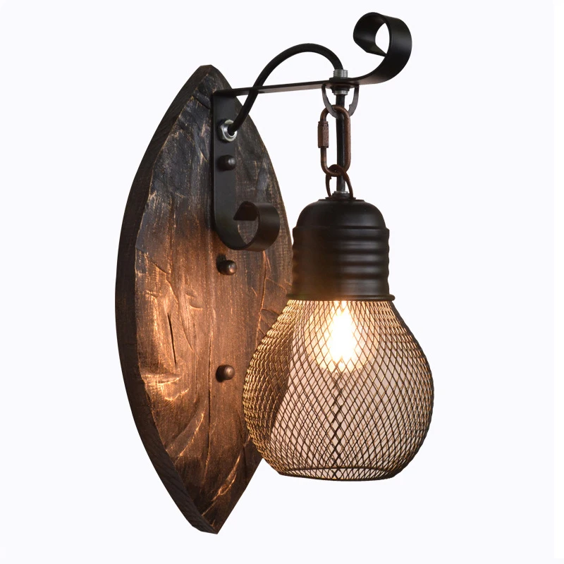 Loft Wood Wall Lamp Industrial Wandlamp Decorative Classic Bedside Led Lights Fixtures For Home Restaurant Bar E27 Indoor Lamps Aliexpress 