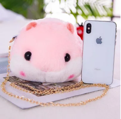 new small fresh literary dumb cute hamster coin purse girl cute crossbody shoulder bag