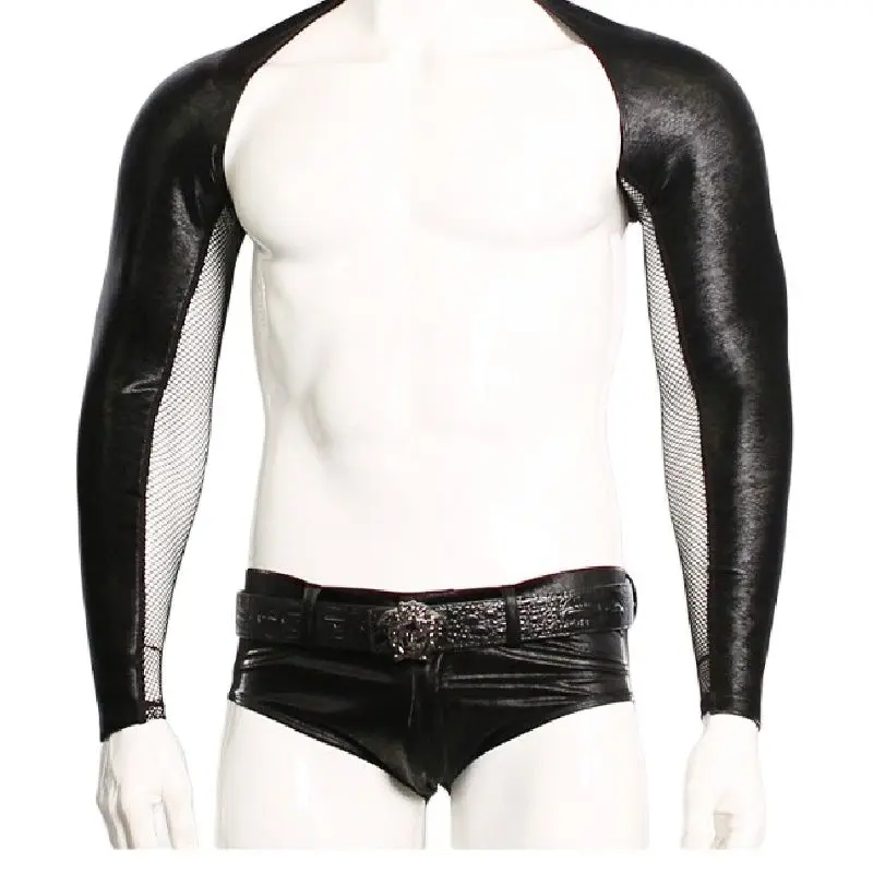 

PU Patchwork Net Yarn Shoulder Garment Patchwork Shoulder Imitation Leather Long Arm Set Shoulder Clothes Sun Protection Sleeve