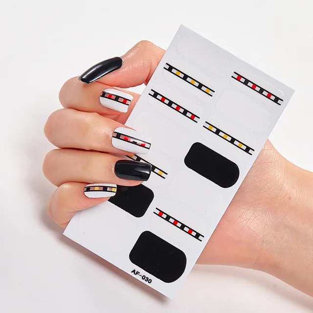 New Year Full Cover Nail Sticker Nail Polish Sticker Nail Art Self Adhesive Decor Sticker Creative Christmas Nail Sticker AF-030