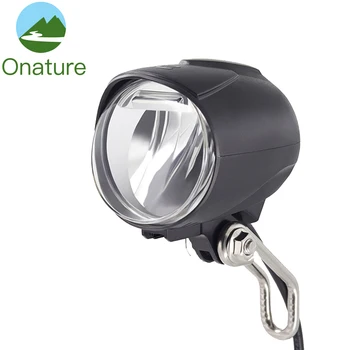 

Onature small ebike light 40 lux input DC6V 12V 24V 36V 48V 60V 72V electric bike headlight for bafang Motor