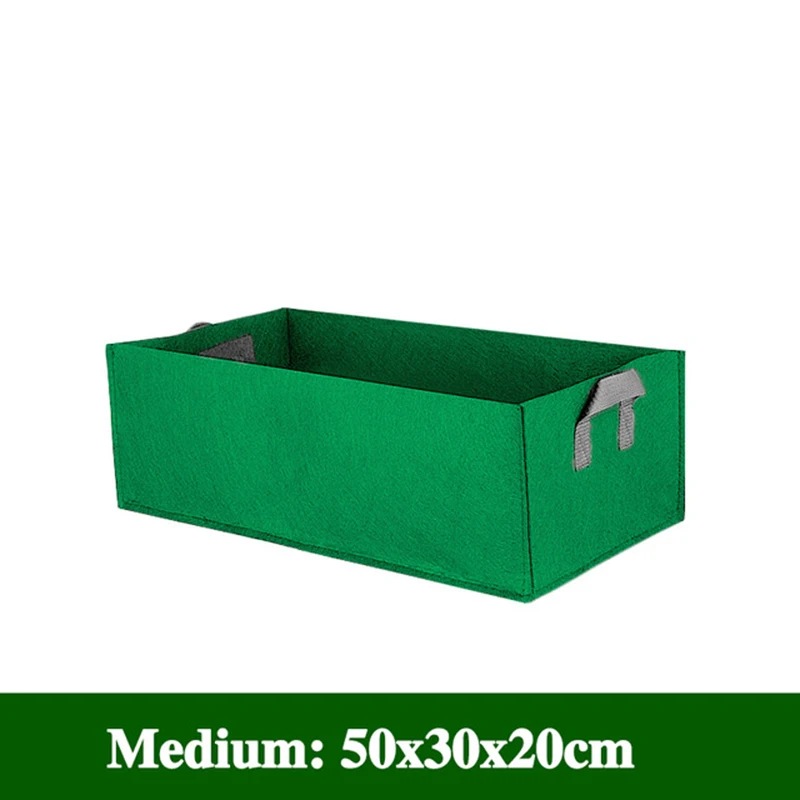 Green 50cm 30cm 20cm Топ продаж контейнер для растений цветочный горшок Овощной Ящик для выращивания мешок горшок анти-УФ прочный домашний садовый контейнер для растений - Цвет: Green 50cm 30cm 20cm